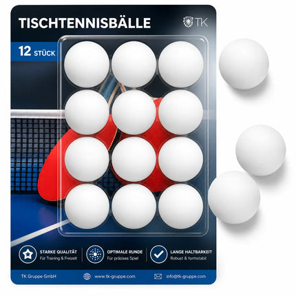12x Tischtennisbälle Ball Bälle weiß Set Tischtennisball 40 mm Ping Pong