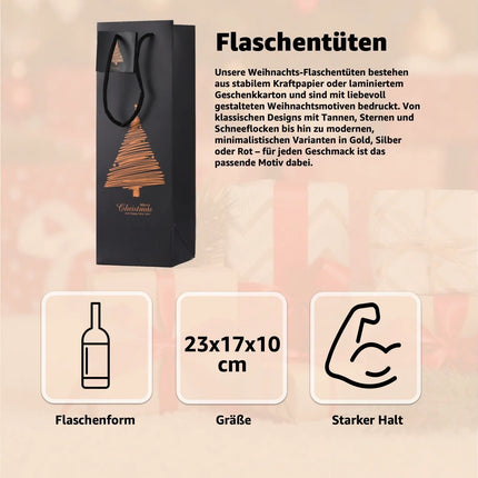 12x XXL Flaschentüten Geschenktüten Bottle Bag Weihnachten
