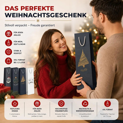 12x XXL Flaschentüten Geschenktüten Bottle Bag Weihnachten