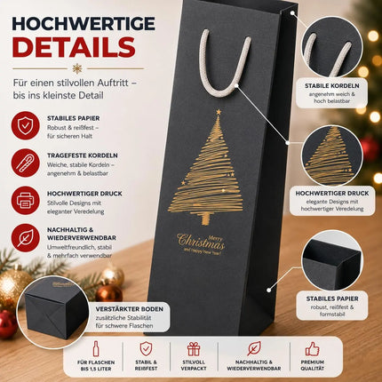 12x XXL Flaschentüten Geschenktüten Bottle Bag Weihnachten