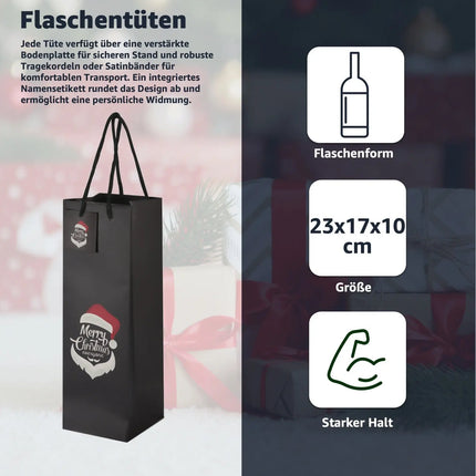 12x XXL Flaschentüten Weihnachten Bootle Bag Flaschen Weihnachten