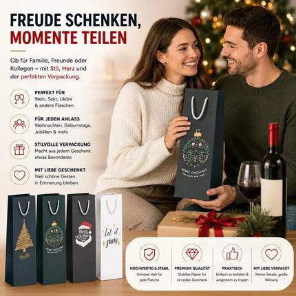 12x XXL Flaschentüten Weihnachten Bootle Bag Flaschen Weihnachten