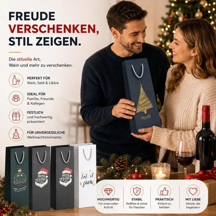12x XXL Flaschentüten Weihnachten Bootle Bag Flaschen Weihnachten