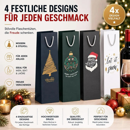 12x XXL Flaschentüten Weihnachten Bootle Bag Flaschen Weihnachten – Detailansicht 5