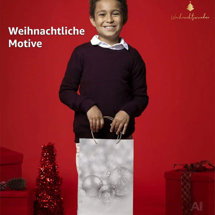 12x XXL Geschenktaschen Weihnachten - Geschenktüten Weihnachten ca. 23 x 17 cm – Detailansicht 4