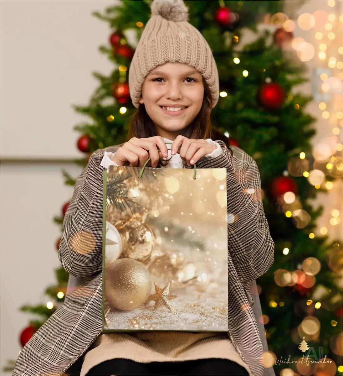12x XXL Geschenktaschen Weihnachten - Geschenktüten Weihnachten ca. 23 x 17 cm – Detailansicht 5