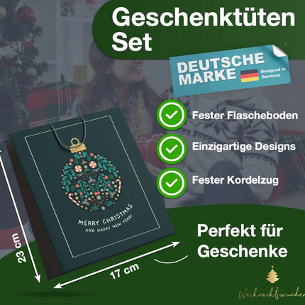 12x XXL Weihnachtstaschen Geschenktüten Weihnachtstüte Geschenktaschen Modern - TK Gruppe® Offizieller Onlineshop