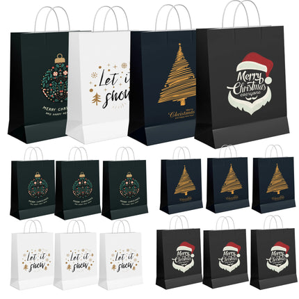 12x XXL Weihnachtstaschen Geschenktüten Weihnachtstüte Geschenktaschen Modern