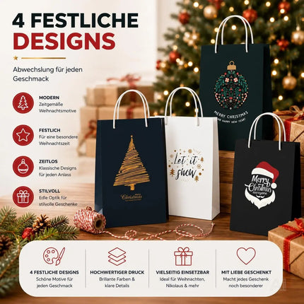 12x XXL Weihnachtstaschen Geschenktüten Weihnachtstüte Geschenktaschen Modern – Detailansicht 6