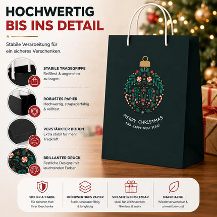 12x XXL Weihnachtstaschen Geschenktüten Weihnachtstüte Geschenktaschen Modern