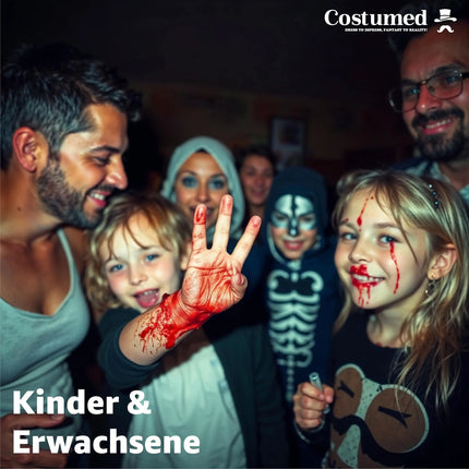 15 ml Blut - Fake Blood mit Wundschorf - täuschend echt & abwaschbar - Kunstblut - für Halloween & Fasching zum Schminken und Verkleiden