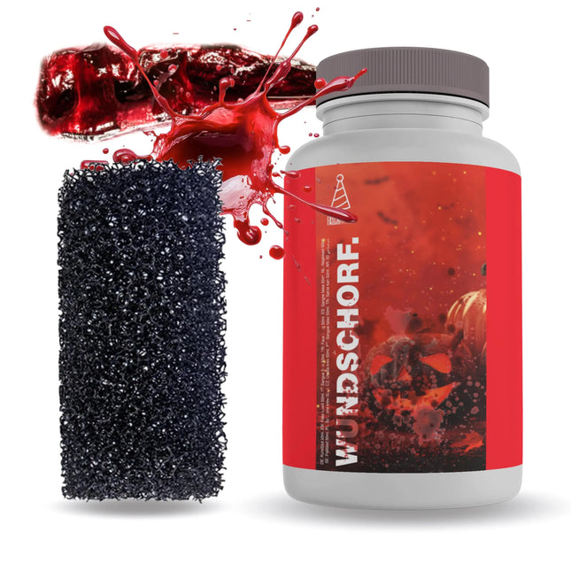 15 ml Blut mit Wundschorf - abwaschbar & täuschend echt - &Kunstblut zum Schminken - Fake Blood Verkleiden - Halloween & Fasching
