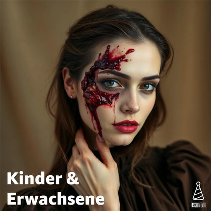 15 ml Blut mit Wundschorf - abwaschbar & täuschend echt - &Kunstblut zum Schminken - Fake Blood Verkleiden - Halloween & Fasching