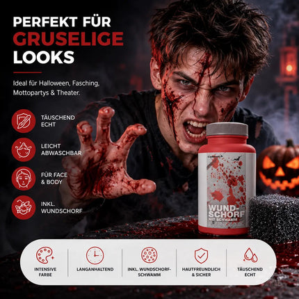 15 ml Blut mit Wundschorf - abwaschbar & täuschend echt - &Kunstblut zum Schminken - Fake Blood – Detailansicht 3