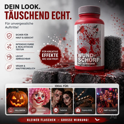 15 ml Blut mit Wundschorf - abwaschbar & täuschend echt - &Kunstblut zum Schminken - Fake Blood – Detailansicht 8