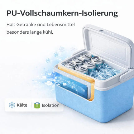 15L Kühlbox mit Kühlakku – Premium Kühltasche mit Kühlelement für Reisen, Camping & Outdoor (Blau)