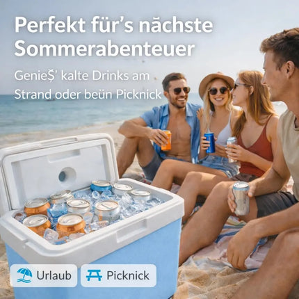 15L Kühlbox mit Kühlakku – Premium Kühltasche mit Kühlelement für Reisen, Camping & Outdoor (Blau)
