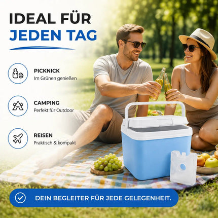 15L Kühlbox mit Kühlakku – Premium Kühltasche mit Kühlelement für Reisen, Camping & Outdoor (Blau)