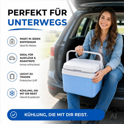 15L Kühlbox mit Kühlakku – Premium Kühltasche mit Kühlelement für Reisen, Camping & Outdoor (Blau)