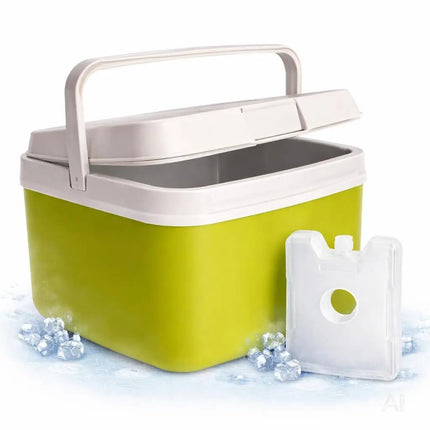 15L Kühlbox mit Kühlakku – Premium Kühltasche mit Kühlelement für Reisen, Camping & Outdoor (Grün)