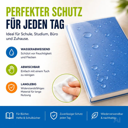 15x Buchumschlag DIN A4 transparent - Buchhülle & Umschlag durchsichtig & klar