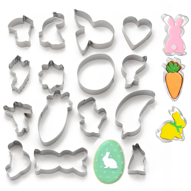 16er Set Ausstechformen Ostern - Backen Osterhase Keksausstecher