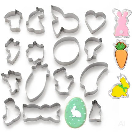 16er Set Ausstechformen Ostern - Backen Osterhase Keksausstecher