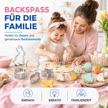 16er Set Ausstechformen Ostern - Backen Osterhase Keksausstecher