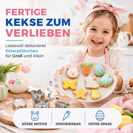 16er Set Ausstechformen Ostern - Backen Osterhase Keksausstecher
