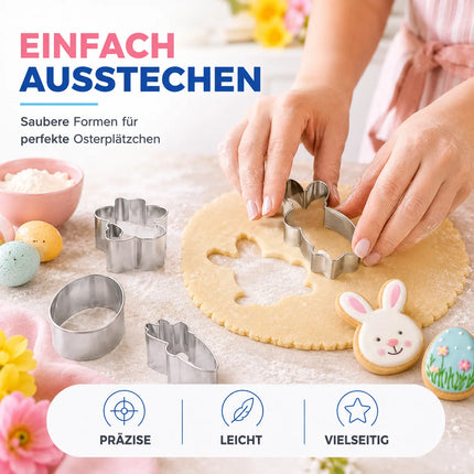 16er Set Ausstechformen Ostern - Backen Osterhase Keksausstecher