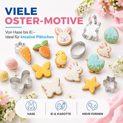16er Set Ausstechformen Ostern - Backen Osterhase Keksausstecher