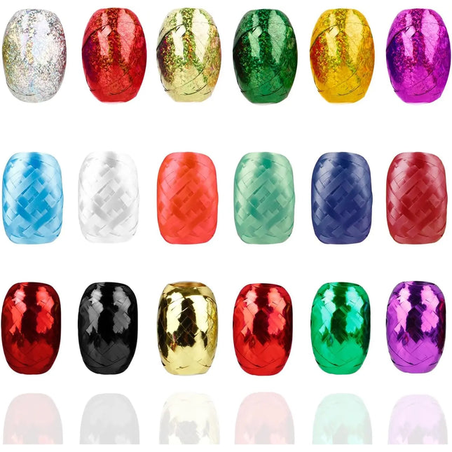 18er Ringelband Set mit bunten Farben je 20 Meter - Geschenkband Kräuselband - Geschenk Bänder - zum Dekorieren & Verpacken von Geschenken - Weihnachten & Advent