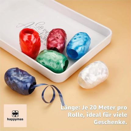 18er Ringelband Set mit bunten Farben je 20 Meter - Geschenkband Kräuselband - Geschenk Bänder - zum Dekorieren & Verpacken von Geschenken - Weihnachten & Advent
