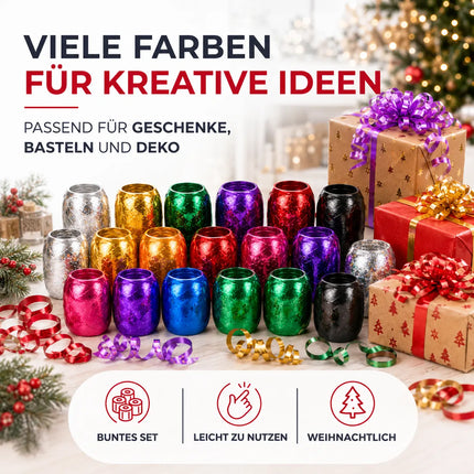 18x Geschenkband Ringelband Kräuselband Set je 20 Meter Rolle - Geschenk Bänder