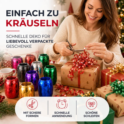 18x Geschenkband Ringelband Kräuselband Set je 20 Meter Rolle - Geschenk Bänder