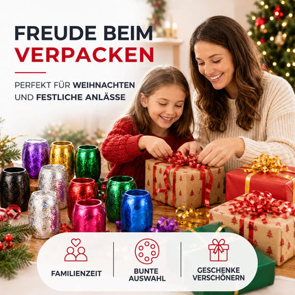 18x Geschenkband Ringelband Kräuselband Set je 20 Meter Rolle - Geschenk Bänder