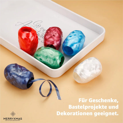 18x Kräuselband 20 Meter - buntes Geschenkband & Ringelband Set