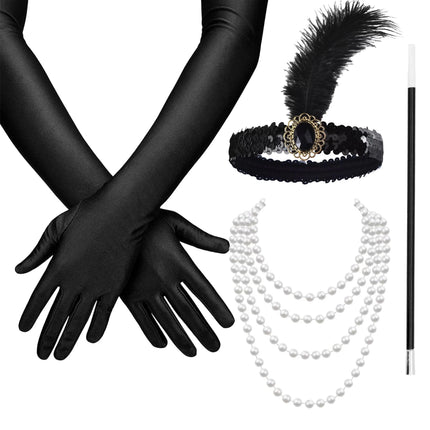 1920er Jahre Set Damen – Elegantes Charleston Accessoire im Art-Déco-Stil