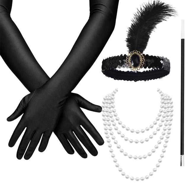 1920er Jahre Set Damen – Elegantes Charleston Accessoire im Art-Déco-Stil