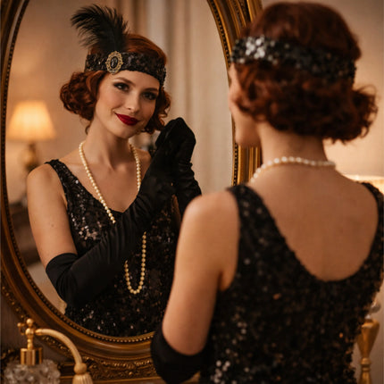 1920er Jahre Set Damen – Elegantes Charleston Accessoire im Art-Déco-Stil