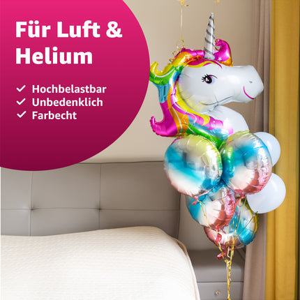 XXL Luftballon Einhorn Größe 110 x 85 cm Folienballon Einhornballon als Ballon Heliumballon Luftballons