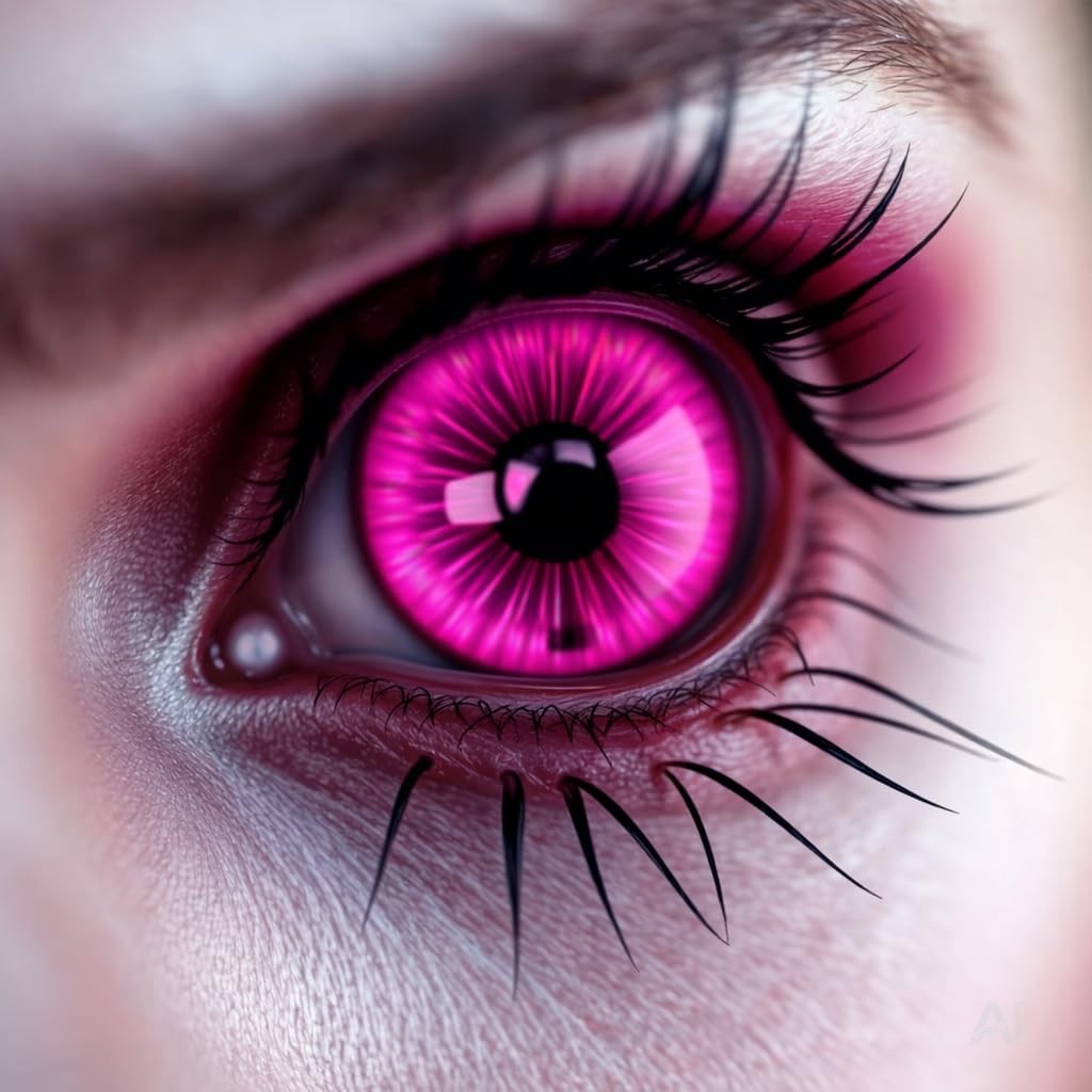 Pink Farbige & Geprüfte Kontaktlinsen - Gruselige Tageslinsen für Halloween & Fasching - ohne Stärke - Vampir & Dracula (Pink, 1 Paar / 2 Stück)