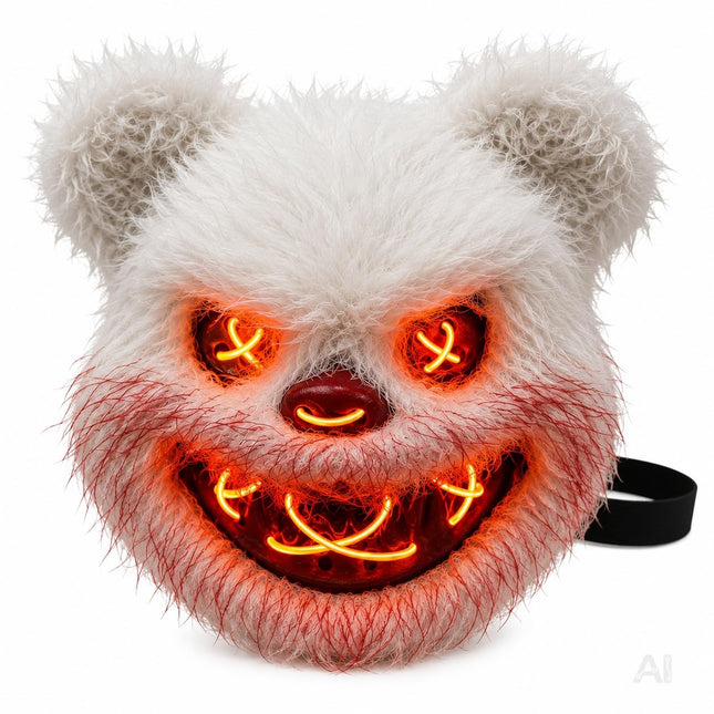 Halloween-Teddymaske mit LED-Beleuchtung