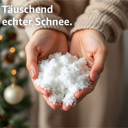 Kunstschnee Dekoschnee täuschend echt & weich - ca. 1000 ml fluffiger Schnee - glitzernder Streuschnee