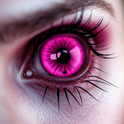 Pink Farbige & Geprüfte Kontaktlinsen - Grußlige Tageslinsen für Halloween & Fasching - ohne Stärke - Vampir & Dracula (Pink, 1 Paar / 2 Stück)