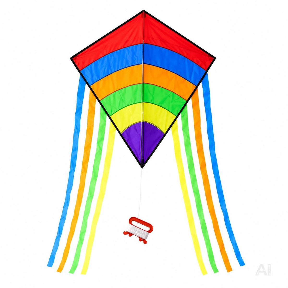Flugdrachen Einleiner mit 80 m Drachenschnur – Bunter Drachen für Kinder & Erwachsene – Lenkdrachen für Strand, Garten & Outdoor (Blau/ Bunt)