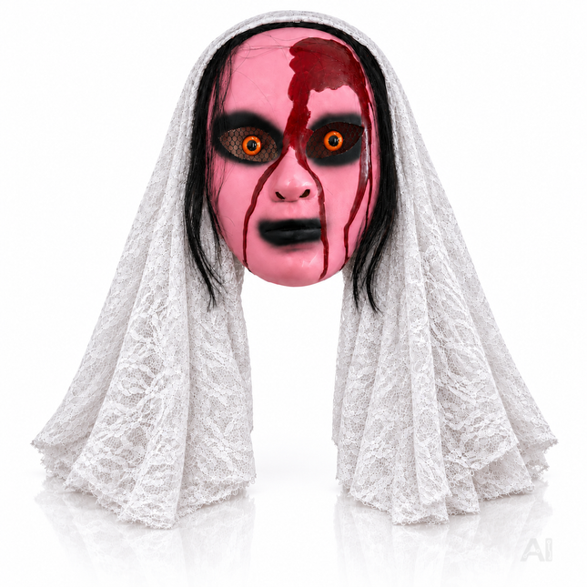 Horror-Nonnenmaske – Halloween-Zubehör im Braut-Look