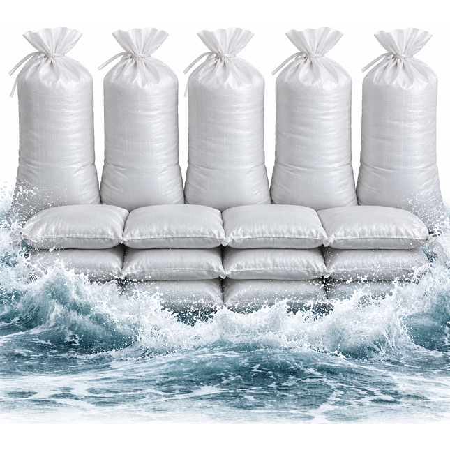 10x Sandsack 40x60 cm zum Wasserschutz bei Hochwasser - Hochwasserschutz mit Schnürband - Sack & Gewebesack ungefüllt