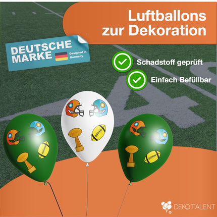 Dekotalent® 25x Luftballons Ballons Super Bowl Deko Dekoration Party Set American Football