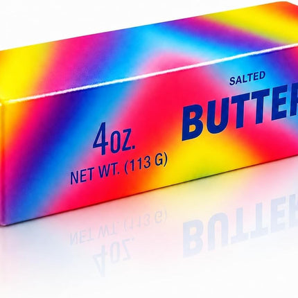 Butter Squishy - Antistress Margarine Quetsch zur effetkiven Ablenkung im Büro, Schule, Alltag Butter (Rainbow)